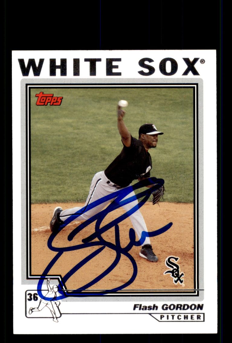 Signed Baseball Card Auto Tom Flash Gordon 2004 Topps #196 White Sox