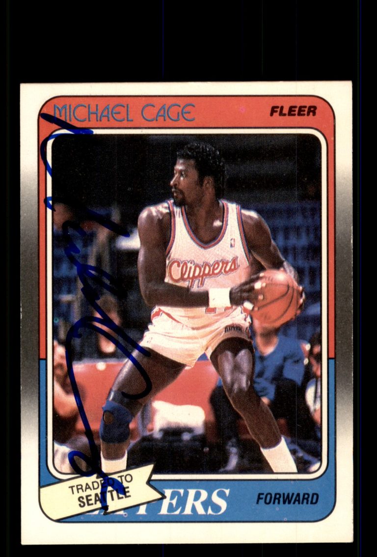 Signed Basketball Card Auto Michael Cage 1988-89 Fleer #62 Seattle SuperSonics