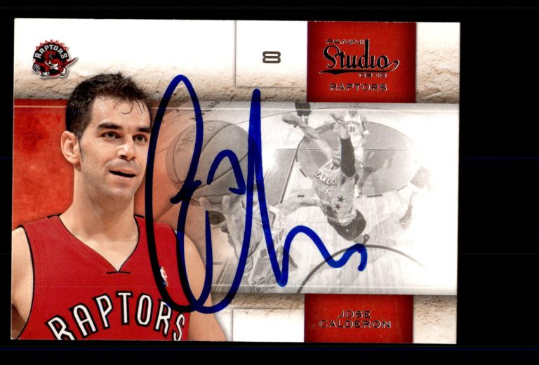 Signed Basketball Card Auto Jose Calderon 2009-10 Panini Studio #94 Raptors