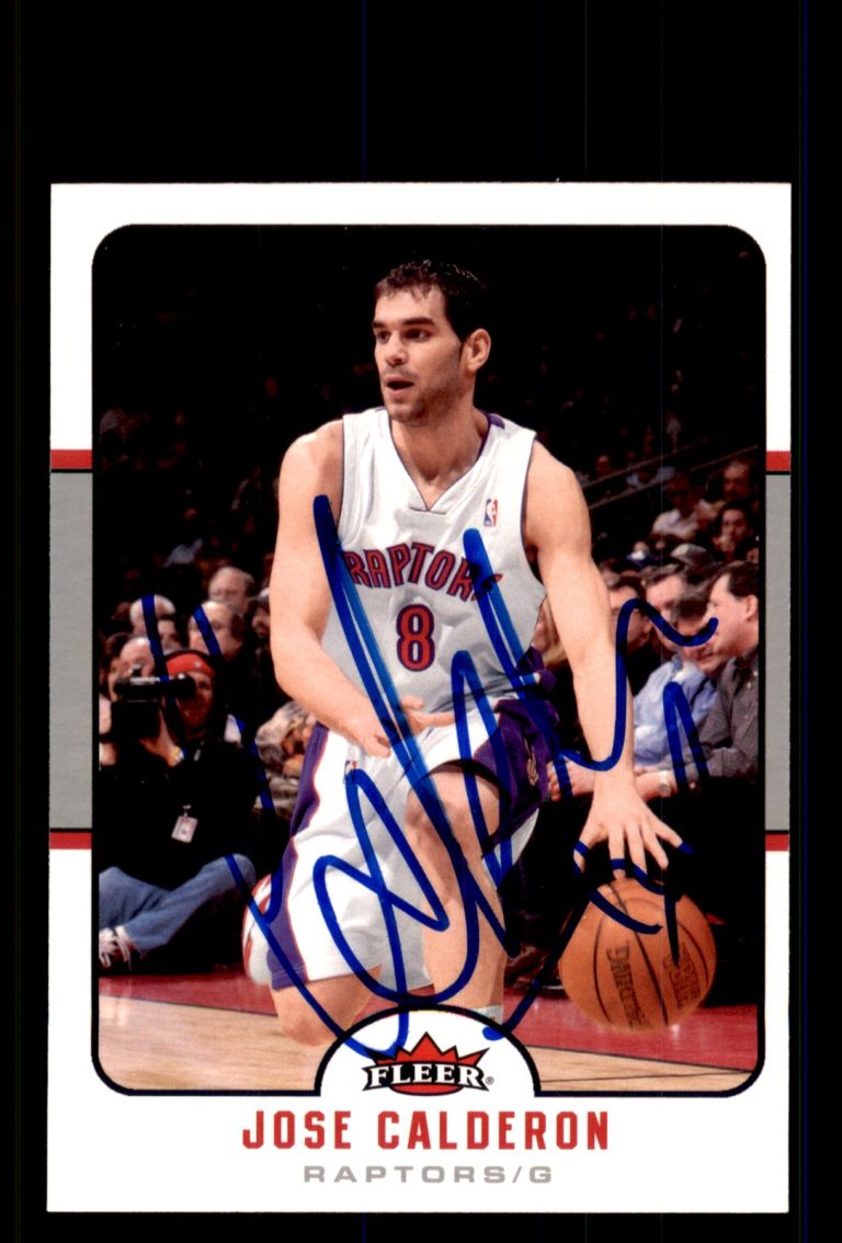 Signed Basketball Card Auto Jose Calderon 2006-07 Fleer #183 Toronto Raptors