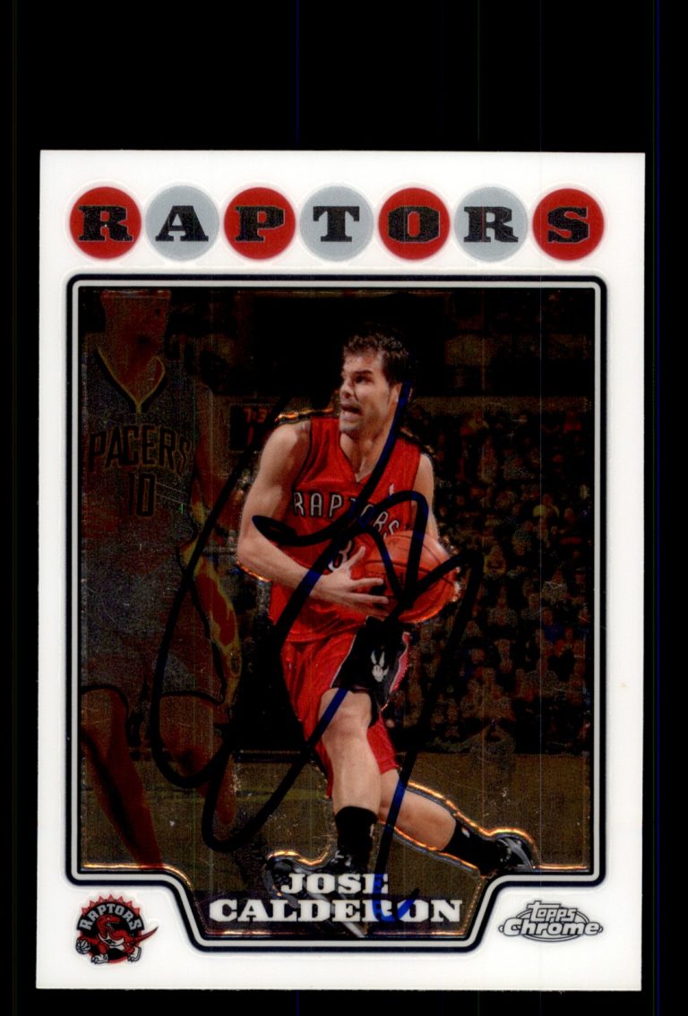 Signed Basketball Card Auto Jose Calderon 2008-09 Topps Chrome #28 Raptors