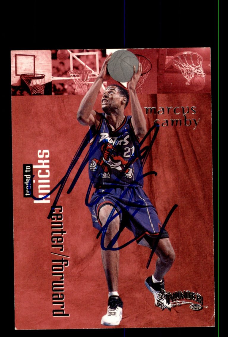Signed Basketball Card Auto Marcus Camby 1998-99 SkyBox Thunder #60 Knicks