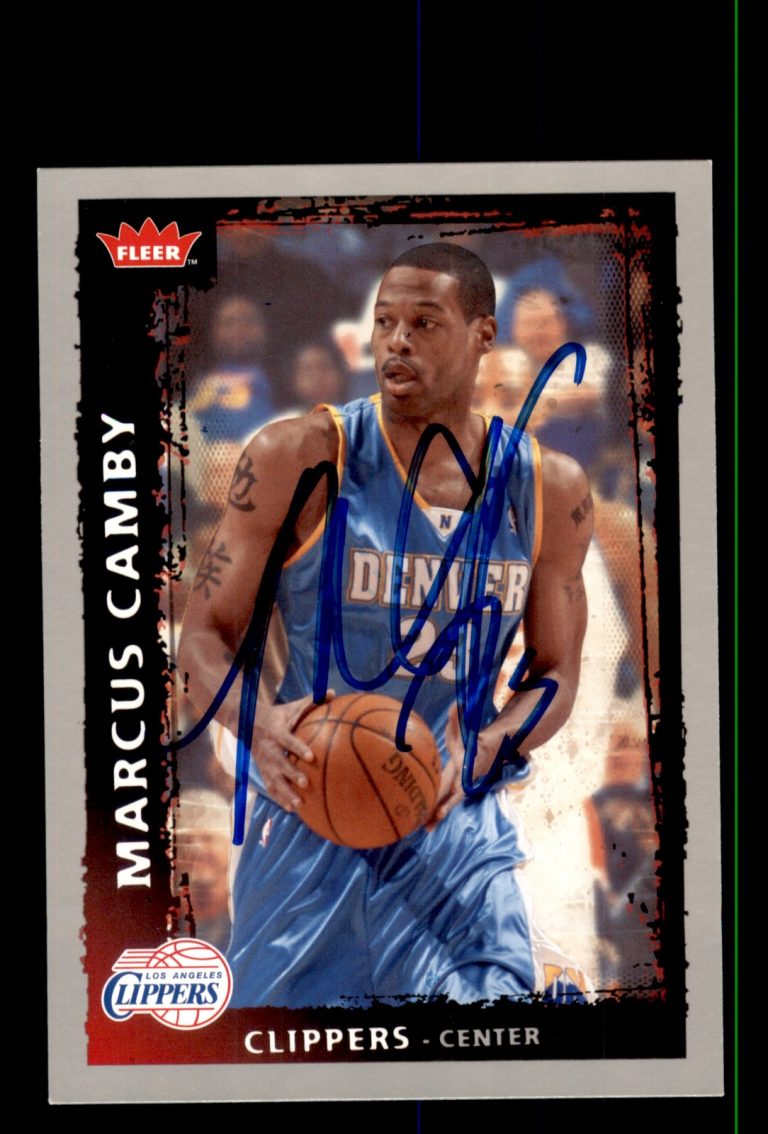 Signed Basketball Card Auto Marcus Camby 2008-09 Fleer #179 Los Angeles Clippers