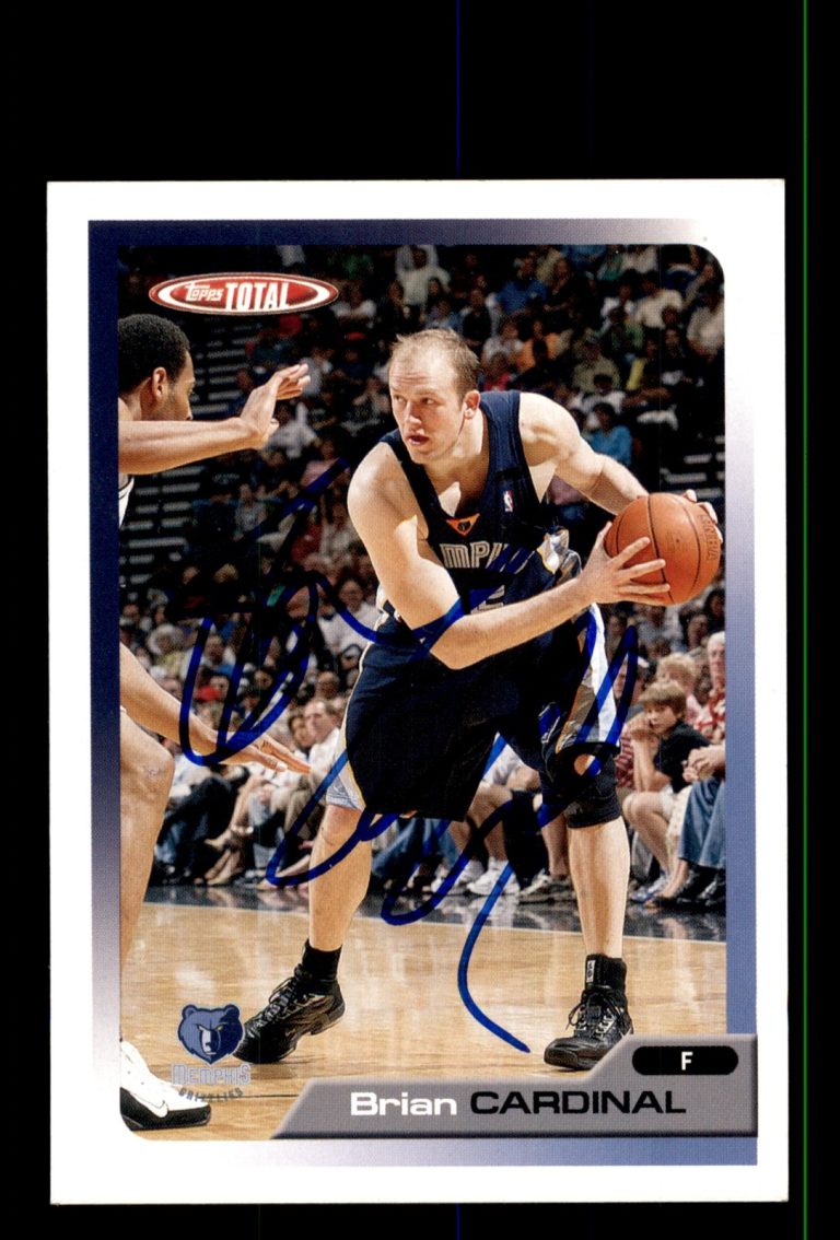 Signed Basketball Card Auto Brian Cardinal 2005-06 Topps Total #34 Grizzlies