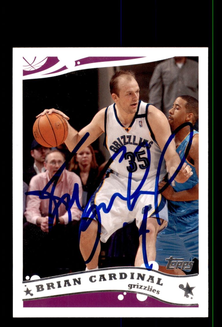Signed Basketball Card Auto Brian Cardinal 2005-06 Topps #142 Memphis Grizzlies
