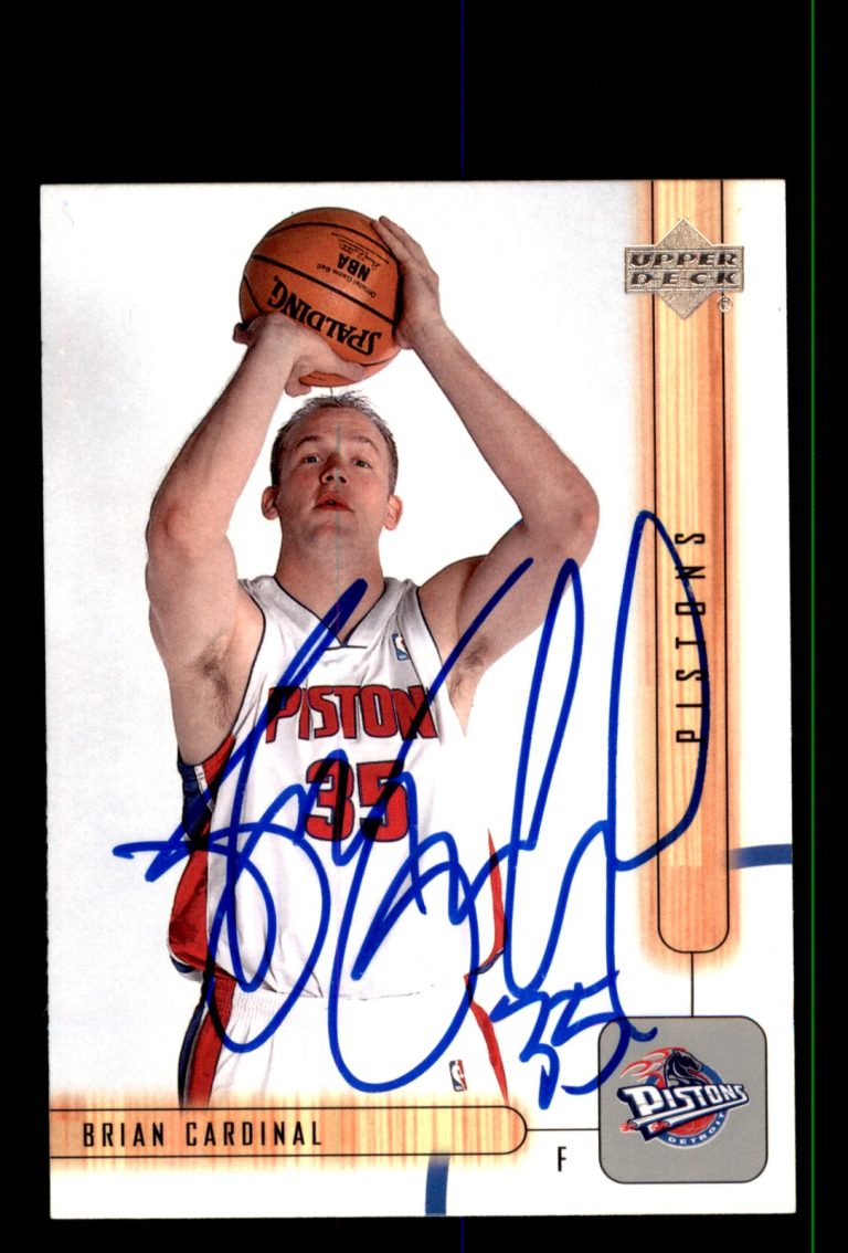 Signed Basketball Card Auto Brian Cardinal 2001-02 Upper Deck #270 Pistons