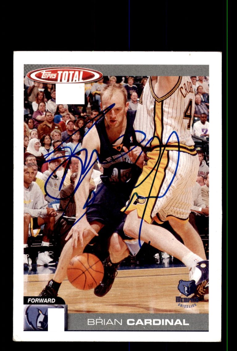 Signed Basketball Card Auto Brian Cardinal 2004-05 Topps Total #272 Grizzlies