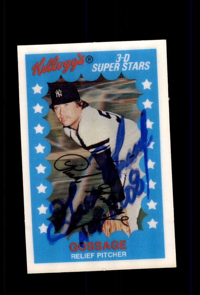 Signed Baseball Card Auto Rich Gossage 1982 Kellogg's #32 New York Yankees