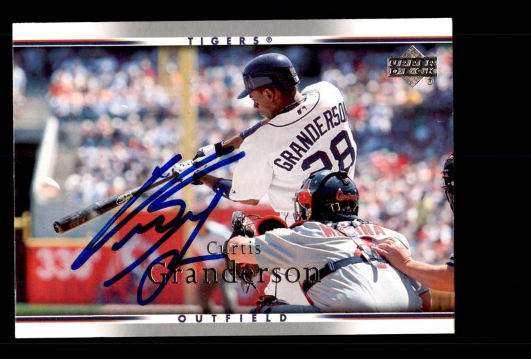 Signed Baseball Card Auto Curtis Granderson 2007 Upper Deck #692 Detroit Tigers