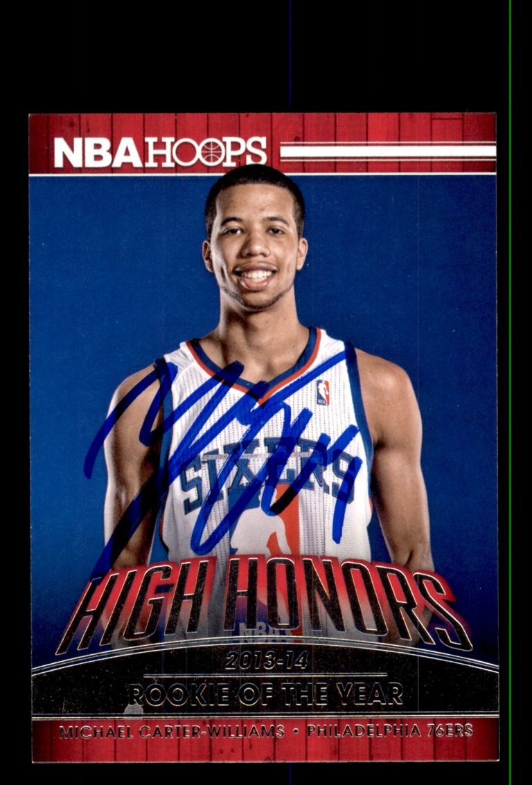 Signed Basketball Card Auto Michael Carter-Williams 2014-15 Hoops #14 76ers