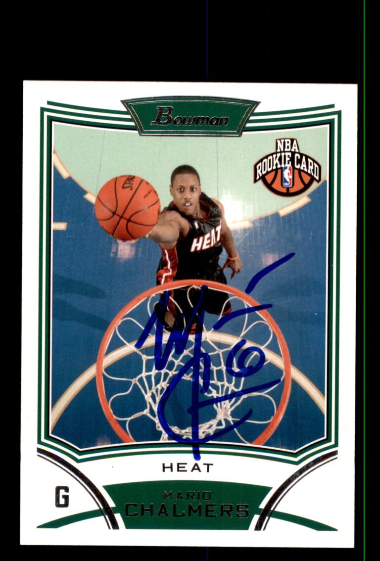Signed Basketball Card Auto Mario Chalmers 2008-09 Bowman #138 Miami Heat