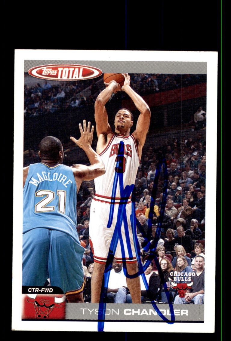 Signed Basketball Card Auto Tyson Chandler 2004-05 Topps Total #3 Chicago Bulls