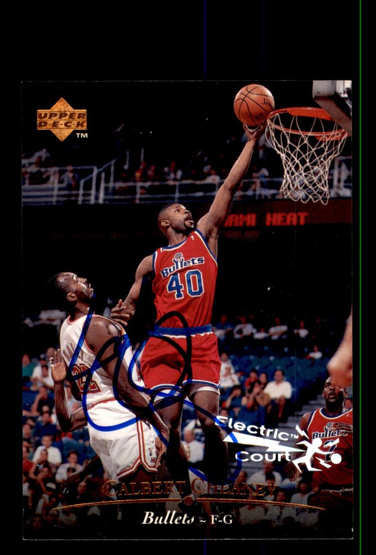 Signed Basketball Card Auto Calbert Cheaney 1995-96 Upper Deck Electric Court