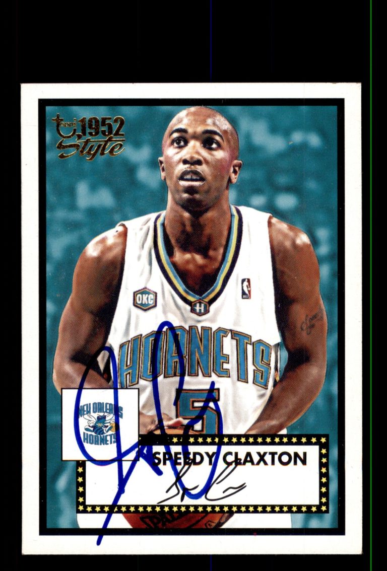 Signed Basketball Card Auto Speedy Claxton 2005-06 Topps 1952 Style #12 Hornets