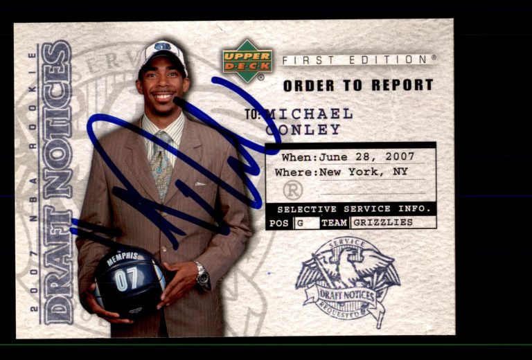 Signed Basketball Card Auto Michael Conley 2007-08 Upper Deck First Edition #DN4