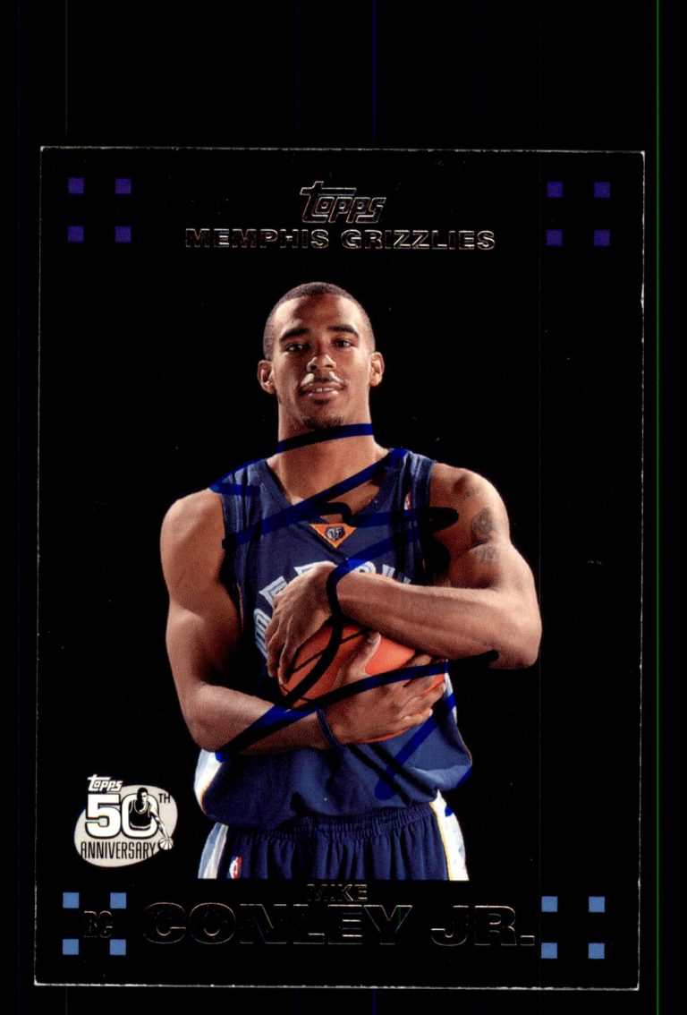 Signed Basketball Card Auto Mike Conley 2007-08 Topps #114 Memphis Grizzlies