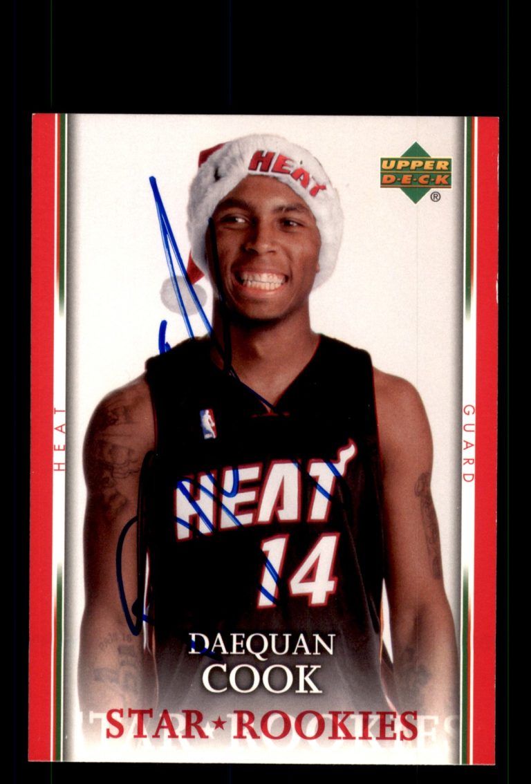 Signed Basketball Card Auto Daequan Cook 2007-08 Upper Deck #SH-DC Miami Heat