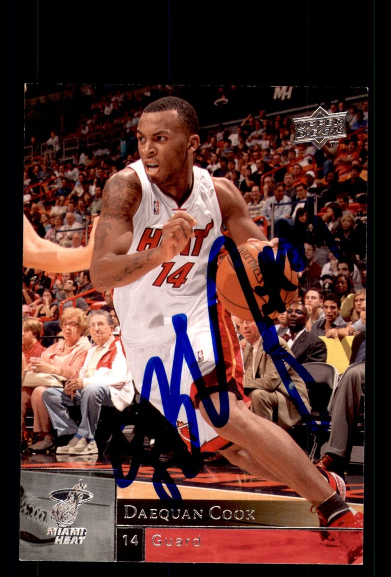 Signed Basketball Card Auto Daequan Cook 2009-10 Upper Deck #99 Miami Heat
