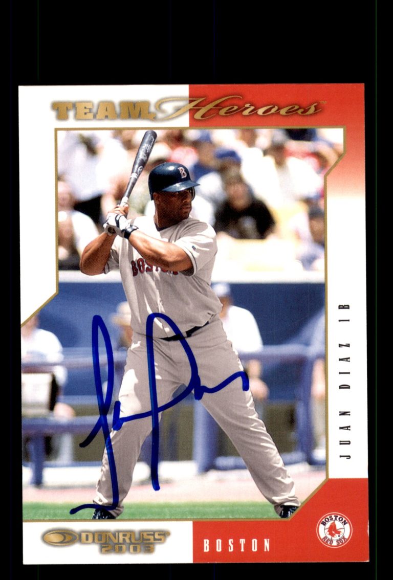 Signed Baseball Card Auto Juan Diaz 2003 Donruss Team Heroes #81 Red Sox