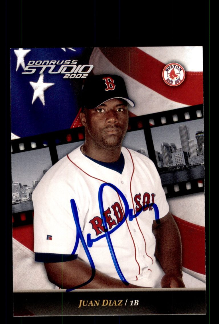 Signed Baseball Card Auto Juan Diaz 2002 Donruss Studio #93 Boston Red Sox