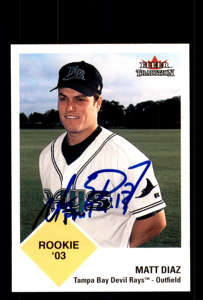 Signed Baseball Card Auto Matt Diaz 2003 Fleer Tradition #U377 Devil Rays