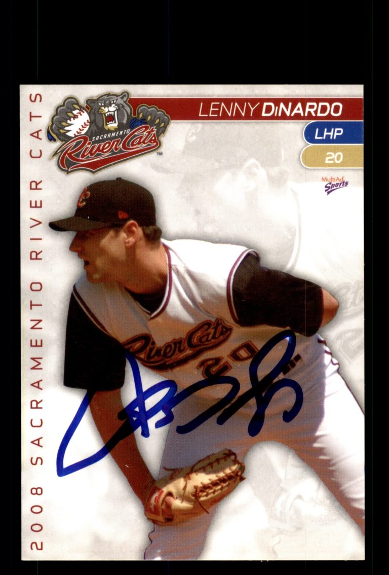 Signed Baseball Card Auto Lenny DiNardo 2008 MultiAd Sacramento River Cats #9