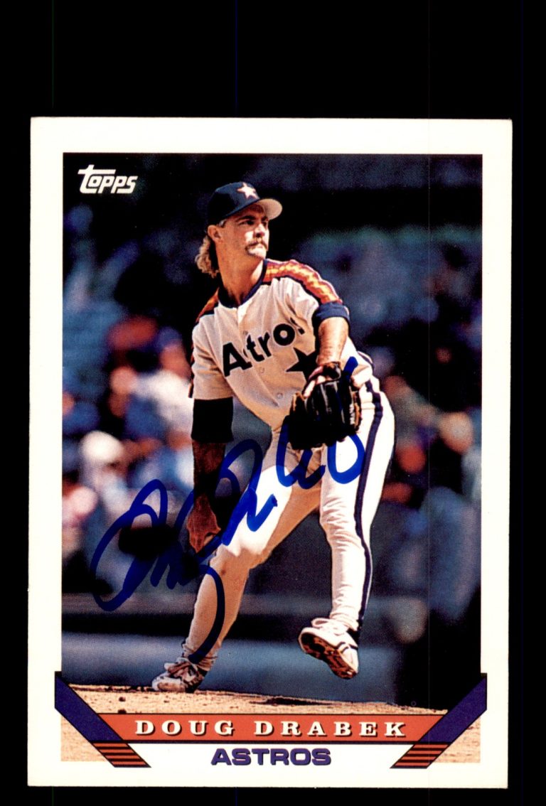 Signed Baseball Card Auto Doug Drabek 1993 Topps Traded #94T Houston Astros