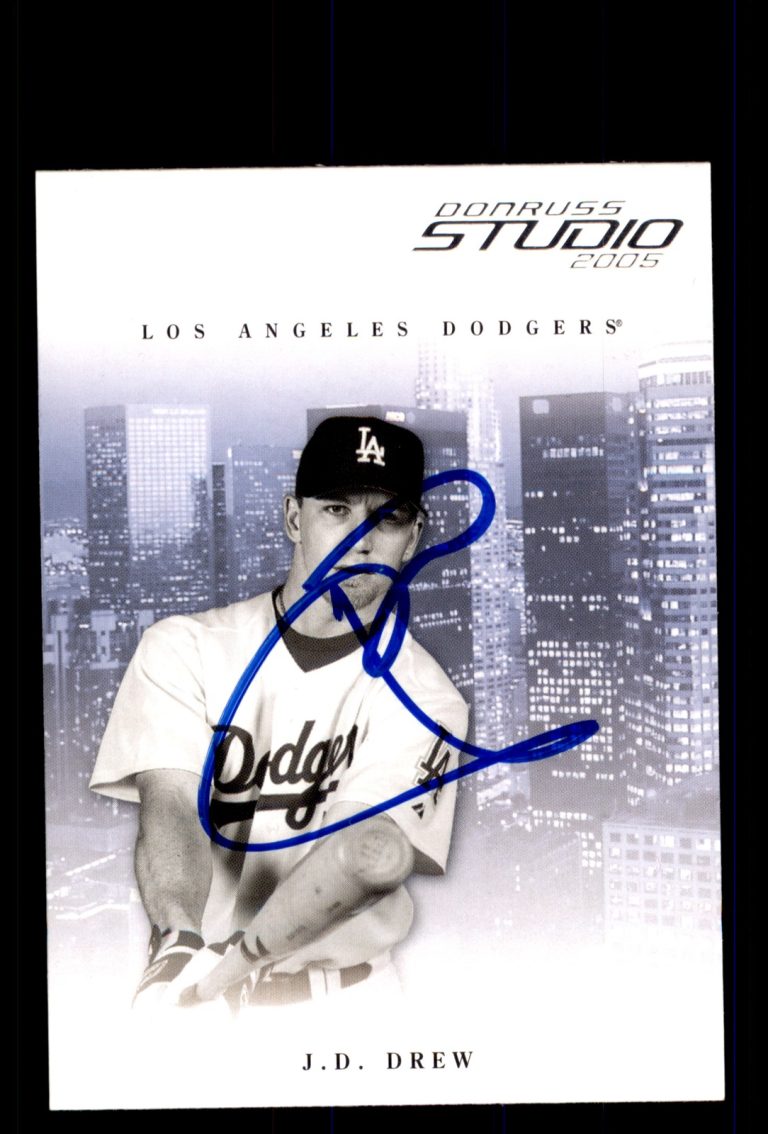 Signed Baseball Card Auto J.D. Drew 2005 Donruss Studio #155 Los Angeles Dodgers