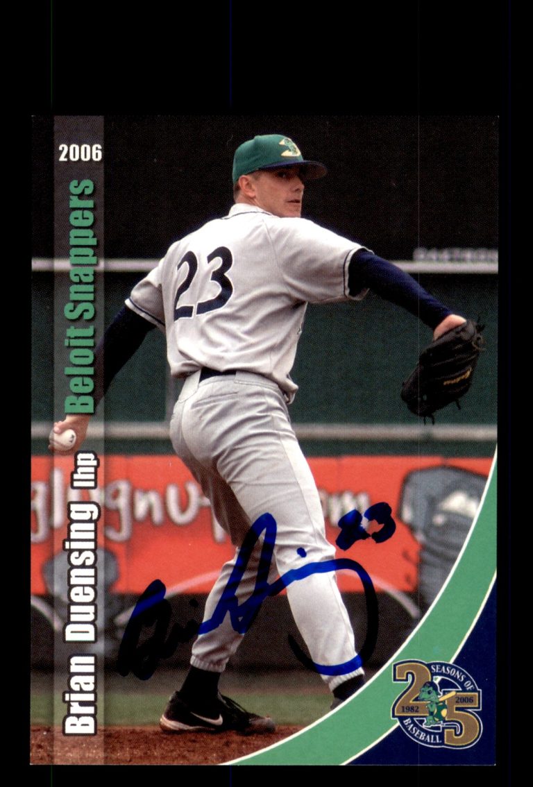 Signed Baseball Card Auto Brian Duensing 2006 Grandstand Beloit Snappers