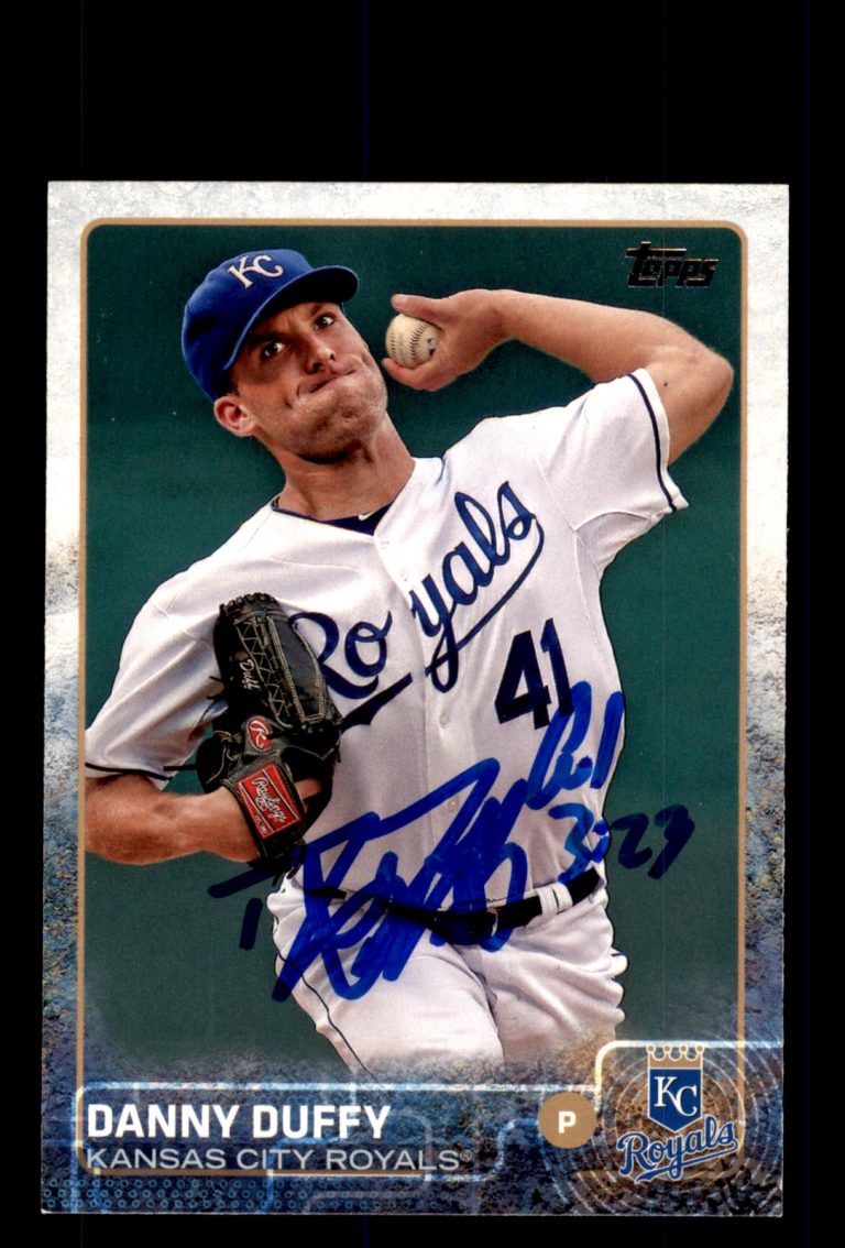 Signed Baseball Card Auto Danny Duffy 2015 Topps #378 Kansas City Royals