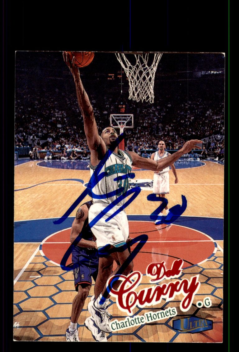 Signed Basketball Card Auto Dell Curry 1997-98 Ultra #112 Charlotte Hornets