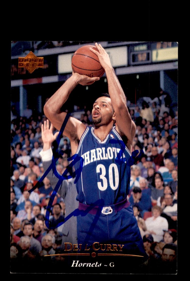 Signed Basketball Card Auto Dell Curry 1995-96 Upper Deck #101 Charlotte Hornets