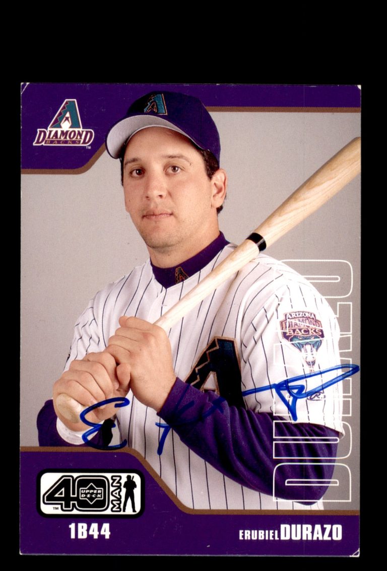 Signed Baseball Card Auto Erubiel Durazo 2002 Upper Deck 40-Man #655