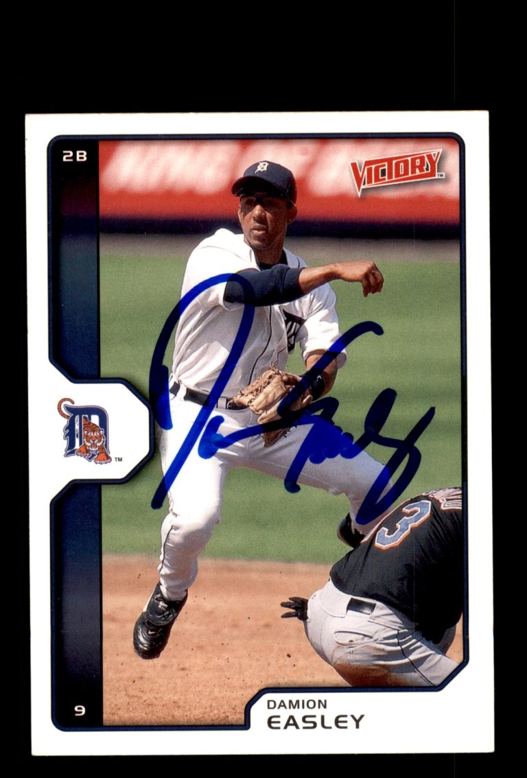 Signed Baseball Card Auto Damion Easley 2002 Upper Deck Victory #175 Tigers