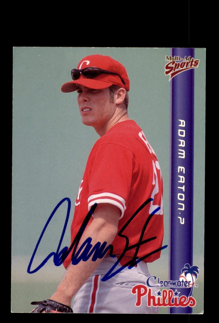 Signed Baseball Card Auto Adam Eaton 1999 Multi-Ad Clearwater Phillies MILB