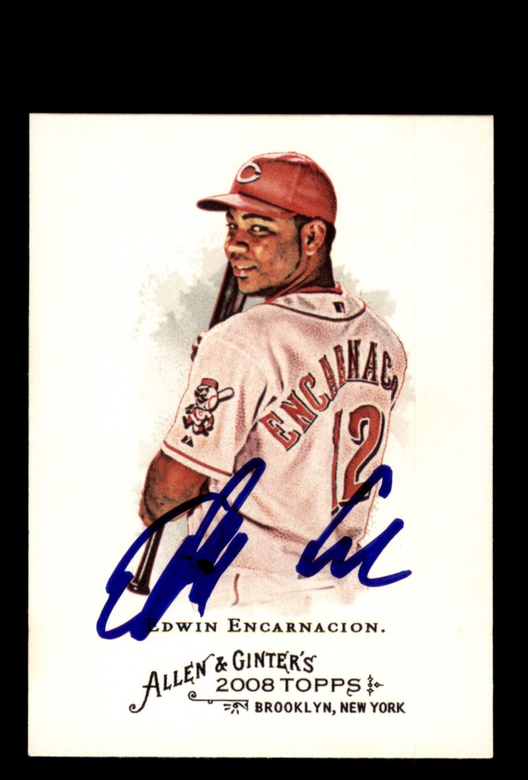 Signed Baseball Card Auto Edwin Encarnacion 2008 Topps Allen & Ginter #193 Reds