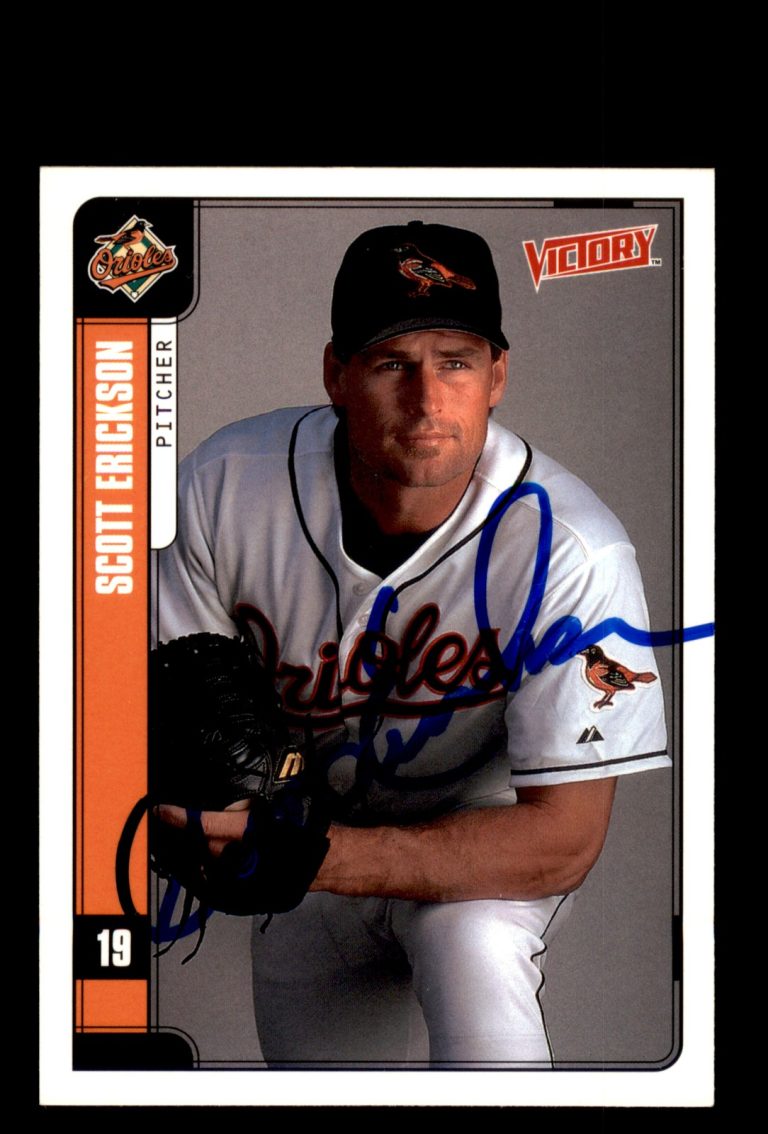 Signed Baseball Card Auto Scott Erickson 2001 Upper Deck Victory #115 Orioles