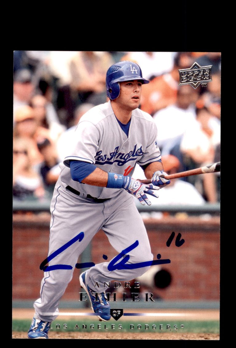 Signed Baseball Card Auto Andre Ethier 2008 Upper Deck #543 Los Angeles Dodgers