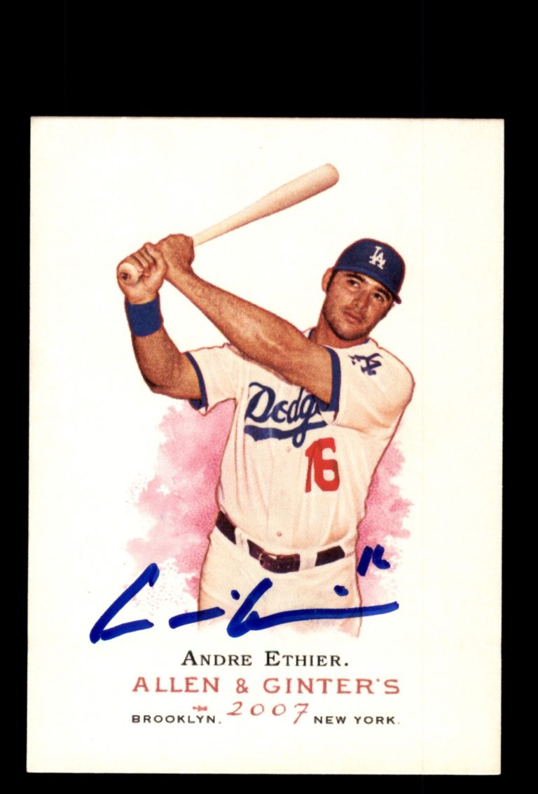 Signed Baseball Card Auto Andre Ethier 2007 Topps Allen & Ginter #71 LA Dodgers