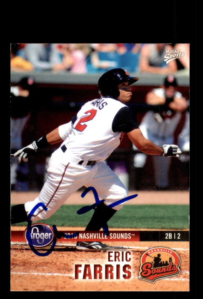 Signed Baseball Card Auto Eric Farris 2010 MultiAd Nashville Sounds