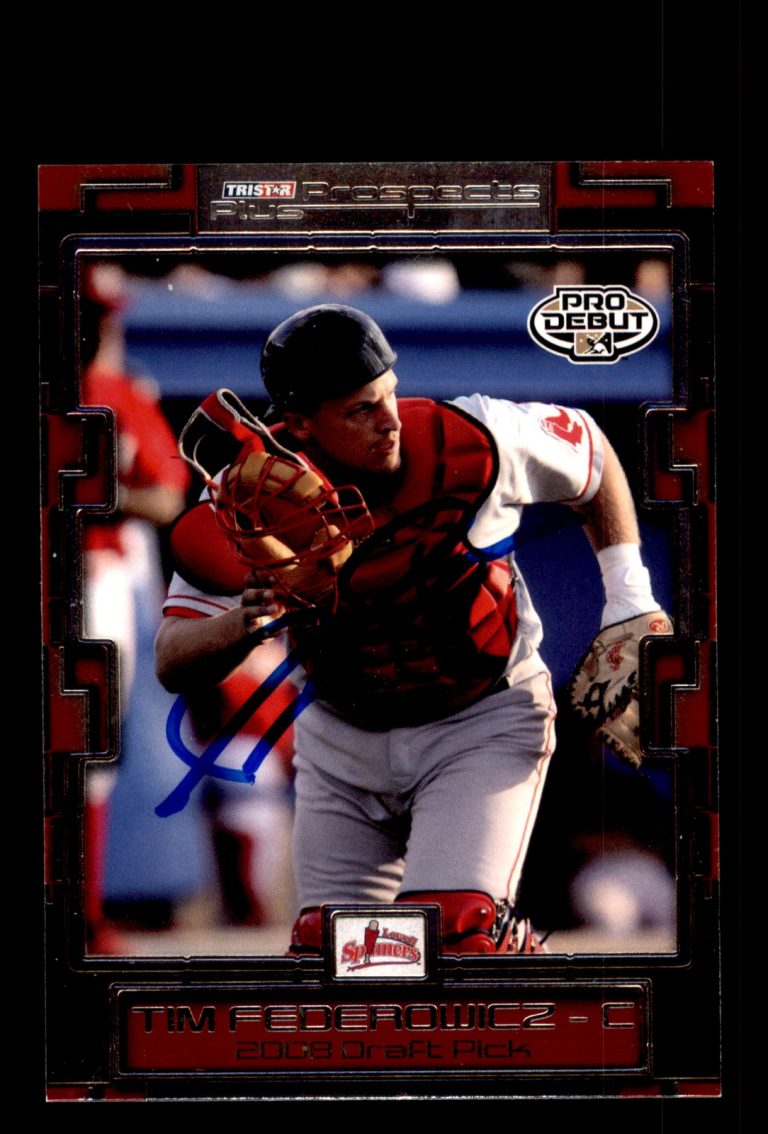 Signed Baseball Card Auto Tim Federowicz 2008 TriStar Prospects Plus #51