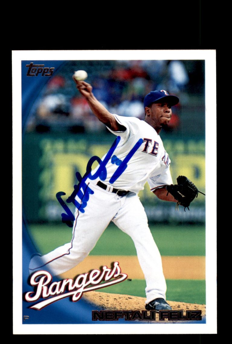 Signed Baseball Card Auto Neftali Feliz 2010 Topps #235 Texas Rangers