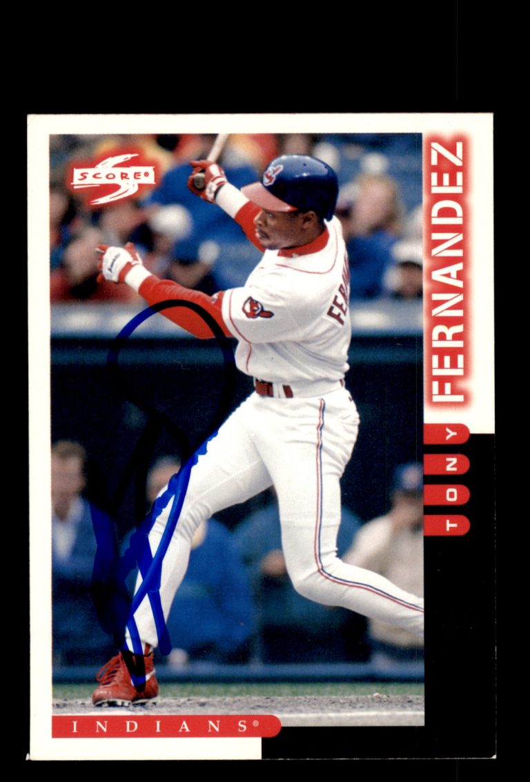 Signed Baseball Card Auto Tony Fernandez 1998 Score Cleveland Indians #13