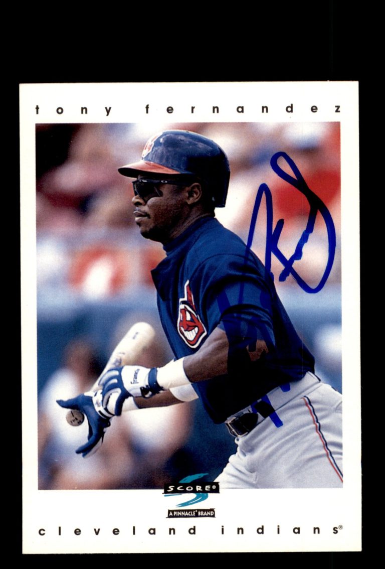 Signed Baseball Card Auto Tony Fernandez 1997 Score #462 Cleveland Indians
