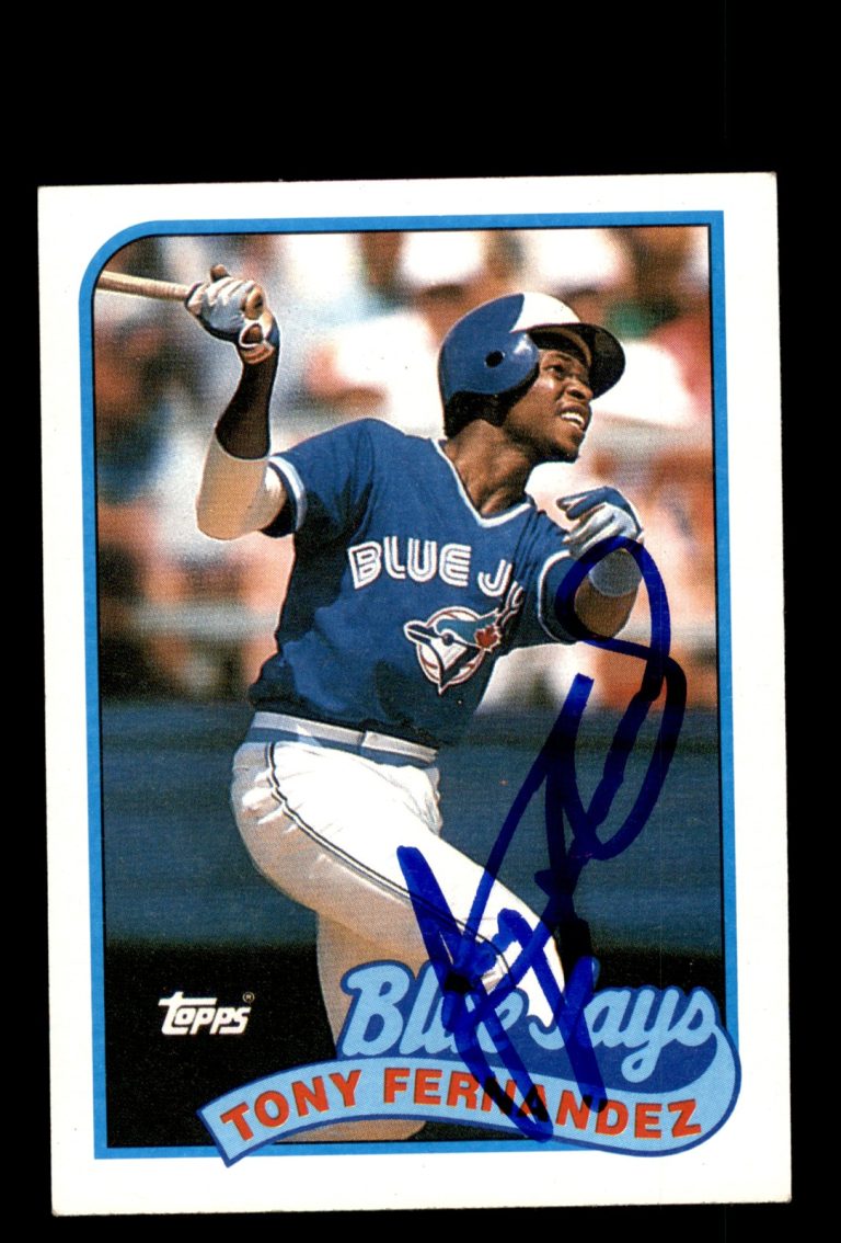Signed Baseball Card Auto Tony Fernandez 1989 Topps #170 Toronto Blue Jays
