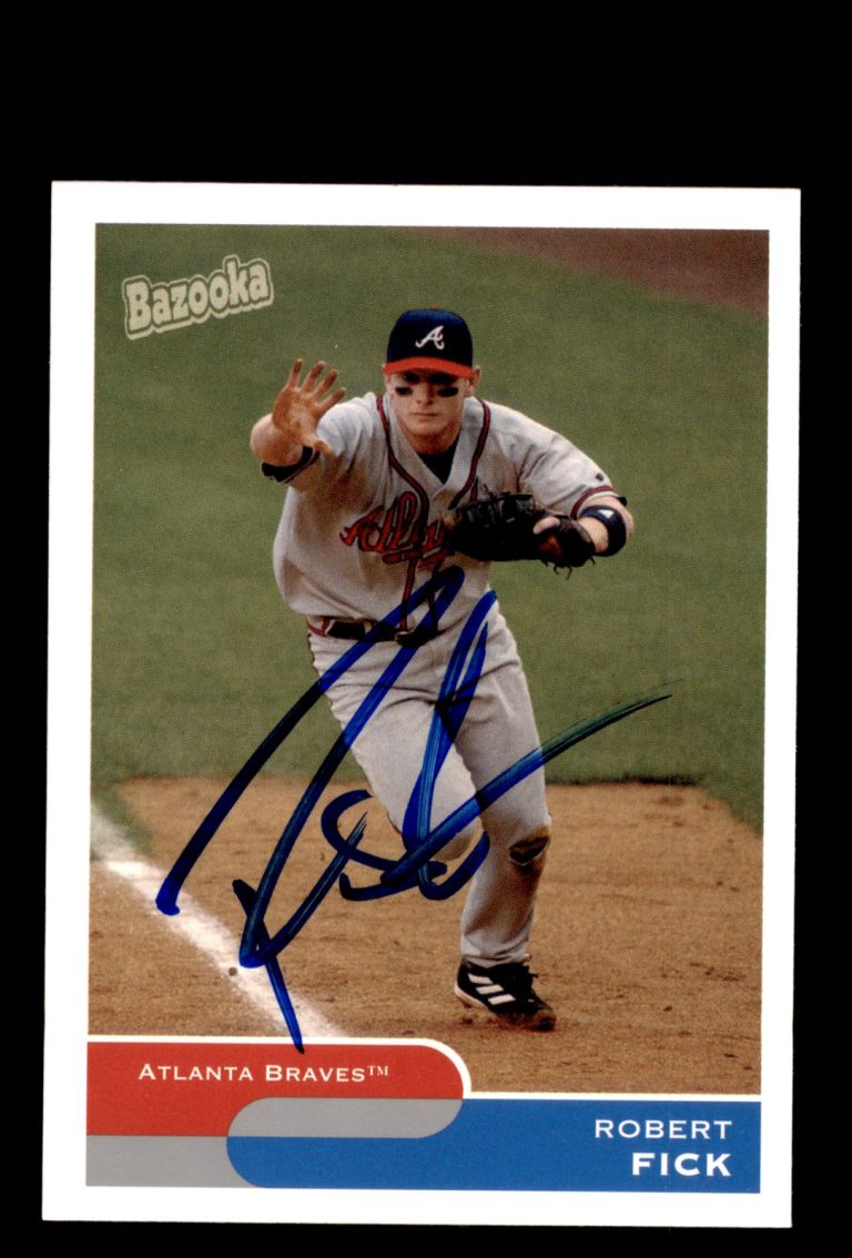Signed Baseball Card Auto Robert Fick 2004 Bazooka #29 Atlanta Braves