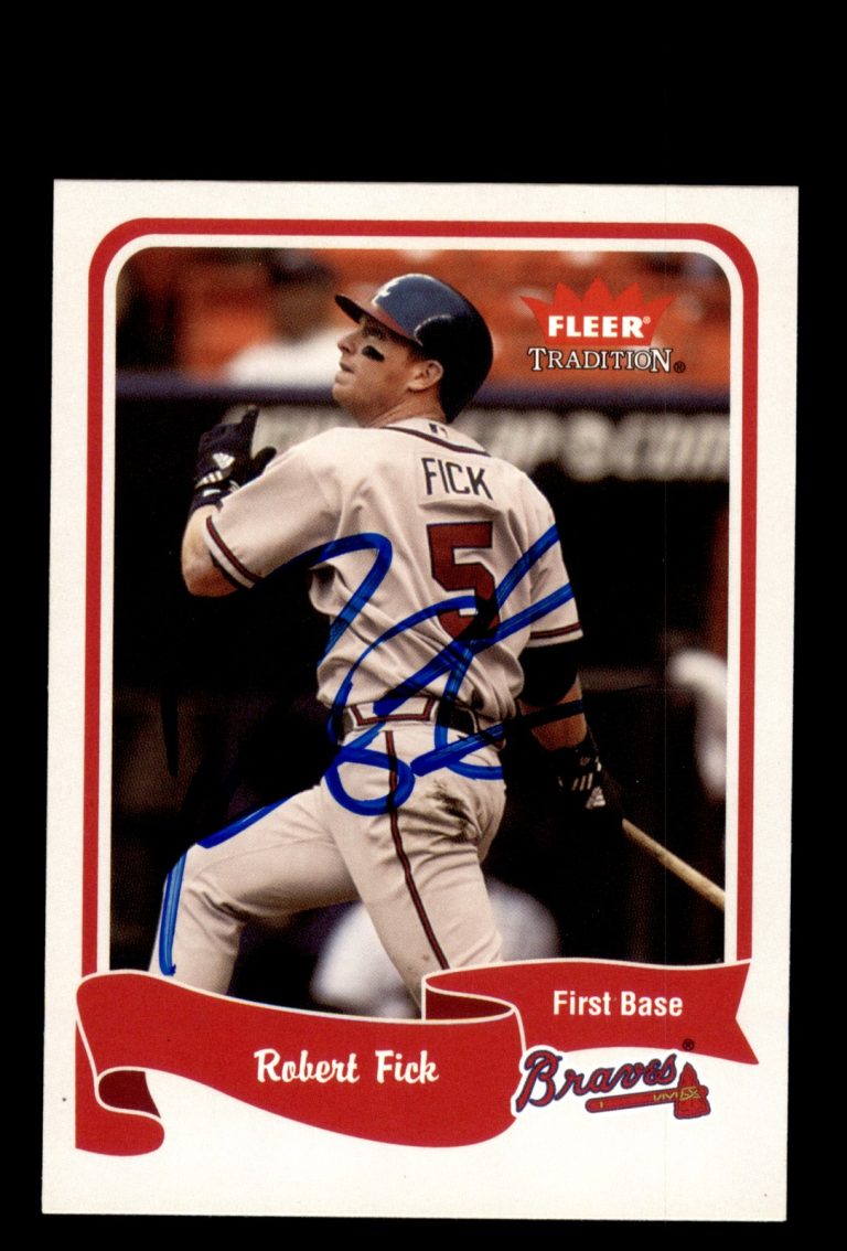 Signed Baseball Card Auto Robert Fick 2004 Fleer Tradition #334 Atlanta Braves