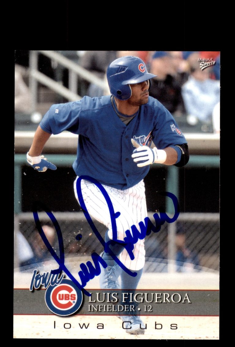 Signed Baseball Card Auto Luis Figueroa 2008 MultiAd Iowa Cubs