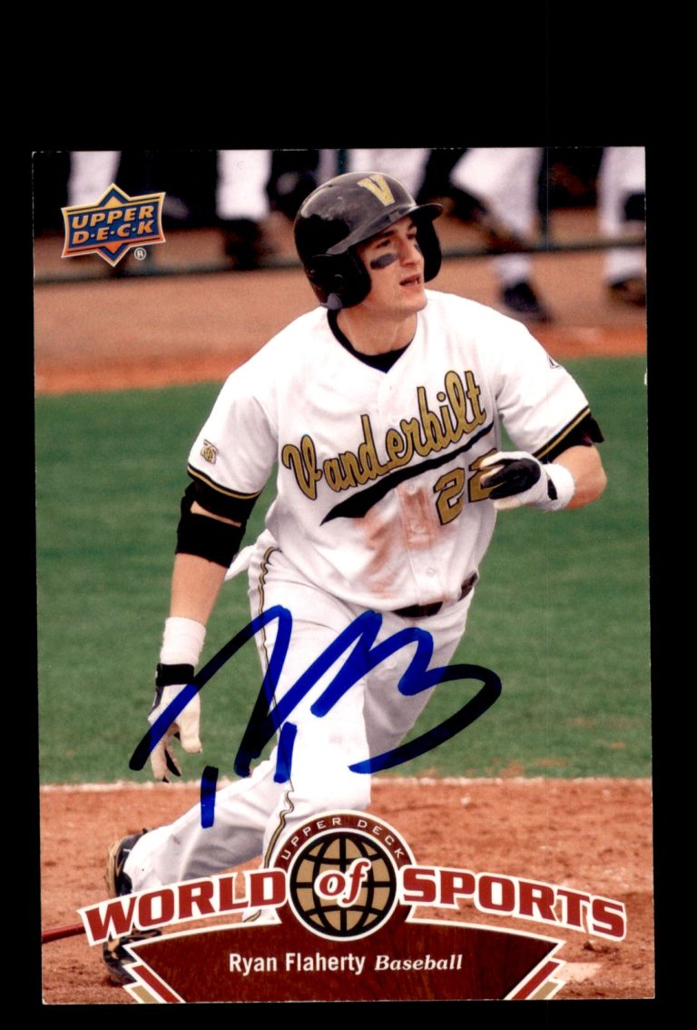 Signed Baseball Card Auto Ryan Flaherty 2010 Upper Deck World of Sports #148