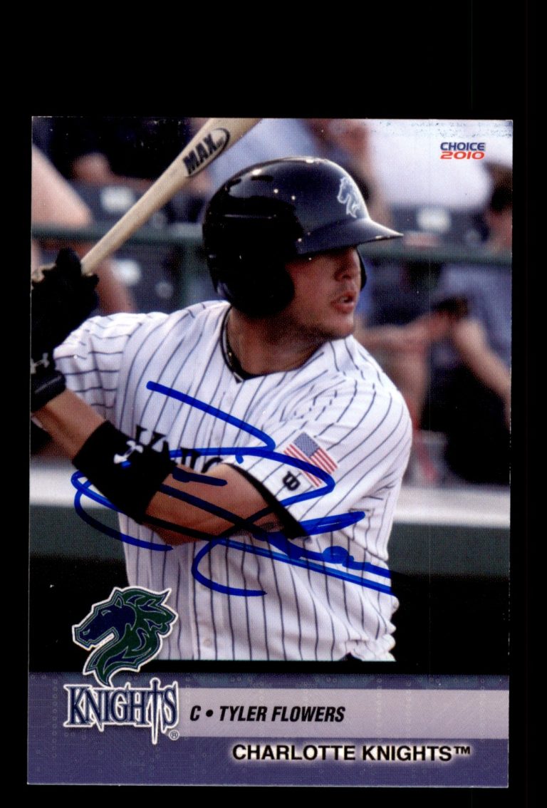 Signed Baseball Card Auto Tyler Flowers 2010 Choice Charlotte Knights